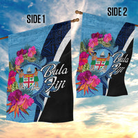 Bula Fiji Vintage Fijian Masi Pattern Garden Flag Blue Unique LT9 - Polynesian Pride