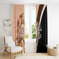 Bula Fiji Vintage Fijian Masi Pattern Window Curtain Peach Fuzz Unique LT9 - Polynesian Pride
