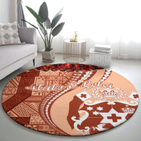 Vintage Tonga Kahoa Heilala Flower Round Carpet LT9 - Polynesian Pride