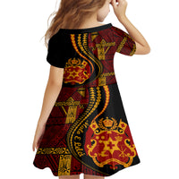 Vintage Tonga Malo E Lelei Ngatu Pattern Family Matching Off Shoulder Long Sleeve Dress and Hawaiian Shirt LT9 - Polynesian Pride