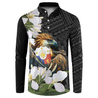 Philippines Eagle with Coat Of Arm Button Sweatshirt Simple Sampaguita Jasmine