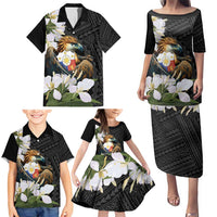Philippines Eagle with Coat Of Arm Family Matching Puletasi and Hawaiian Shirt Simple Sampaguita Jasmine