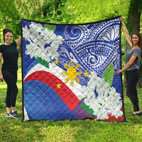 Philippines Flag Quilt Sampaguita Jasmine with Polynesian Tribal