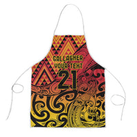 New Zealand Rangatira Custom Apron Red and Gold Niho Taniwha Maori Tribal - Polynesian Pride