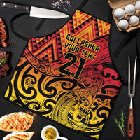 New Zealand Rangatira Custom Apron Red and Gold Niho Taniwha Maori Tribal - Polynesian Pride