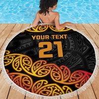 New Zealand Rugby Pacific Custom Beach Blanket Rangatira Maori Kowhaiwhai Pattern