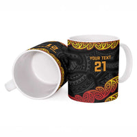 New Zealand Rugby Pacific Custom Ceramic Mug Rangatira Maori Kowhaiwhai Pattern - Polynesian Pride