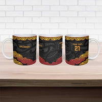 New Zealand Rugby Pacific Custom Ceramic Mug Rangatira Maori Kowhaiwhai Pattern - Polynesian Pride