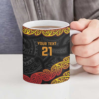 New Zealand Rugby Pacific Custom Ceramic Mug Rangatira Maori Kowhaiwhai Pattern - Polynesian Pride