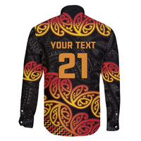 New Zealand Rugby Pacific Custom Family Matching Off The Shoulder Long Sleeve Dress and Hawaiian Shirt Rangatira Maori Kowhaiwhai Pattern LT9 - Polynesian Pride