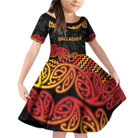 New Zealand Rugby Pacific Custom Family Matching Off Shoulder Short Dress and Hawaiian Shirt Rangatira Maori Kowhaiwhai Pattern