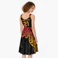 New Zealand Rugby Pacific Custom Midi Dress Rangatira Maori Kowhaiwhai Pattern - Polynesian Pride