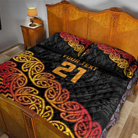 New Zealand Rugby Pacific Custom Quilt Bed Set Rangatira Maori Kowhaiwhai Pattern
