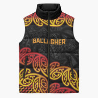 New Zealand Rugby Pacific Custom Sleeveless Puffer Jacket Rangatira Maori Kowhaiwhai Pattern - Polynesian Pride