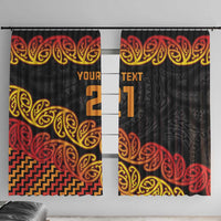 New Zealand Rugby Pacific Custom Window Curtain Rangatira Maori Kowhaiwhai Pattern