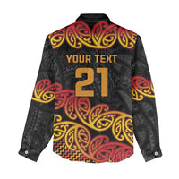New Zealand Rugby Pacific Custom Women Casual Shirt Rangatira Maori Kowhaiwhai Pattern