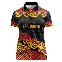 New Zealand Rugby Pacific Custom Women Polo Shirt Rangatira Maori Kowhaiwhai Pattern