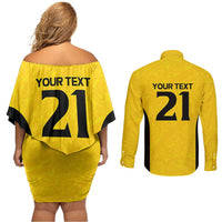 New Zealand Rugby Pacific Custom Couples Matching Off Shoulder Short Dress and Long Sleeve Button Shirt Hau Awhiowhio Maori Tribal Tattoo LT9 - Polynesian Pride