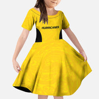New Zealand Rugby Pacific Custom Family Matching Mermaid Dress and Hawaiian Shirt Hau Awhiowhio Maori Tribal Tattoo LT9 Daughter's Dress Gold - Polynesian Pride