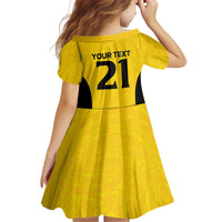 New Zealand Rugby Pacific Custom Kid Short Sleeve Dress Hau Awhiowhio Maori Tribal Tattoo