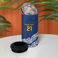 New Zealand Rugby Pacific Custom 4 in 1 Can Cooler Tumbler Kahupeka Maori Kowhaiwhai Pattern