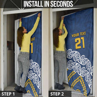 New Zealand Rugby Pacific Custom Door Cover Kahupeka Maori Kowhaiwhai Pattern - Polynesian Pride