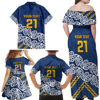 New Zealand Rugby Pacific Custom Family Matching Off Shoulder Maxi Dress and Hawaiian Shirt Kahupeka Maori Kowhaiwhai Pattern LT9 - Polynesian Pride