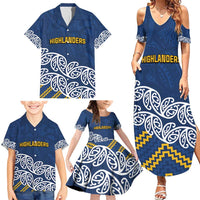 New Zealand Rugby Pacific Custom Family Matching Summer Maxi Dress and Hawaiian Shirt Kahupeka Maori Kowhaiwhai Pattern