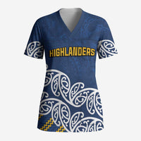 New Zealand Rugby Pacific Custom Scrub Top Kahupeka Maori Kowhaiwhai Pattern - Polynesian Pride