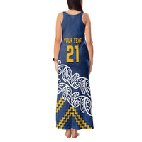New Zealand Rugby Pacific Custom Tank Maxi Dress Kahupeka Maori Kowhaiwhai Pattern