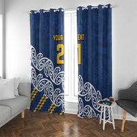 New Zealand Rugby Pacific Custom Window Curtain Kahupeka Maori Kowhaiwhai Pattern