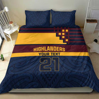 New Zealand Rugby Pacific Custom Bedding Set Kahupeka Retro 2025 Taniko Motif