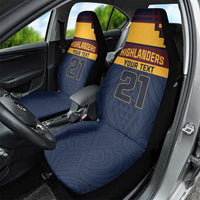 New Zealand Rugby Pacific Custom Car Seat Cover Kahupeka Retro 2025 Taniko Motif