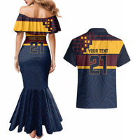 New Zealand Rugby Pacific Custom Couples Matching Mermaid Dress and Hawaiian Shirt Kahupeka Retro 2025 Taniko Motif LT9 - Polynesian Pride