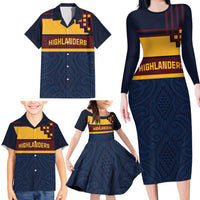 New Zealand Rugby Pacific Custom Family Matching Long Sleeve Bodycon Dress and Hawaiian Shirt Kahupeka Retro 2025 Taniko Motif LT9 - Polynesian Pride
