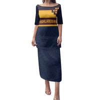 New Zealand Rugby Pacific Custom Family Matching Puletasi and Hawaiian Shirt Kahupeka Retro 2025 Taniko Motif LT9 Mom's Dress Blue - Polynesian Pride