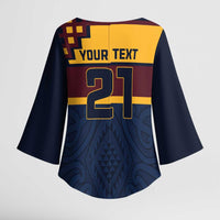 New Zealand Rugby Pacific Custom Kimono Sleeve Blouse Kahupeka Retro 2025 Taniko Motif - Polynesian Pride