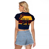 New Zealand Rugby Pacific Custom Raglan Cropped T Shirt Kahupeka Retro 2025 Taniko Motif