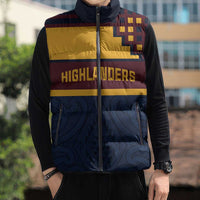 New Zealand Rugby Pacific Custom Sleeveless Puffer Jacket Kahupeka Retro 2025 Taniko Motif - Polynesian Pride