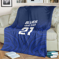 New Zealand Rugby Pacific Custom Blanket Kahurangi Auckland All Blue