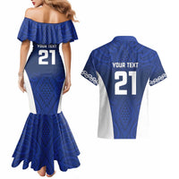 New Zealand Rugby Pacific Custom Couples Matching Mermaid Dress and Hawaiian Shirt Kahurangi Auckland All Blue LT9 - Polynesian Pride
