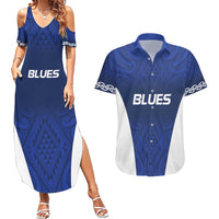 New Zealand Rugby Pacific Custom Couples Matching Summer Maxi Dress and Hawaiian Shirt Kahurangi Auckland All Blue LT9 Blue - Polynesian Pride