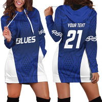 New Zealand Rugby Pacific Custom Hoodie Dress Kahurangi Auckland All Blue