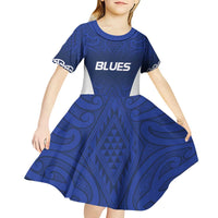 New Zealand Rugby Pacific Custom Kid Short Sleeve Dress Kahurangi Auckland All Blue