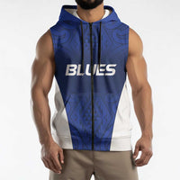 New Zealand Rugby Pacific Custom Sleeveless Zip Hoodie Kahurangi Auckland All Blue - Polynesian Pride