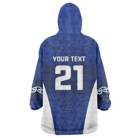 New Zealand Rugby Pacific Custom Wearable Blanket Hoodie Kahurangi Auckland All Blue LT9 - Polynesian Pride
