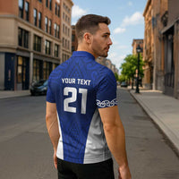 New Zealand Rugby Pacific Custom Zipper Polo Shirt Kahurangi Auckland All Blue - Polynesian Pride