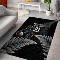 New Zealand Rugby Custom Area Rug Glory Be To Black Silver-fern - Polynesian Pride
