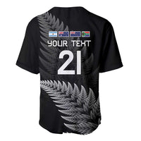 New Zealand Rugby Custom Baseball Jersey Glory Be To Black Silver-fern - Polynesian Pride