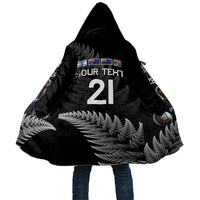 New Zealand Rugby Custom Cloak Glory Be To Black Silver-fern - Polynesian Pride
